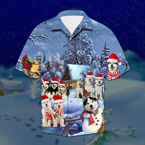 Alaskan Malamute Christmas Hawaiian Shirt, Hawaiian Shirt Gift, Christmas Gift