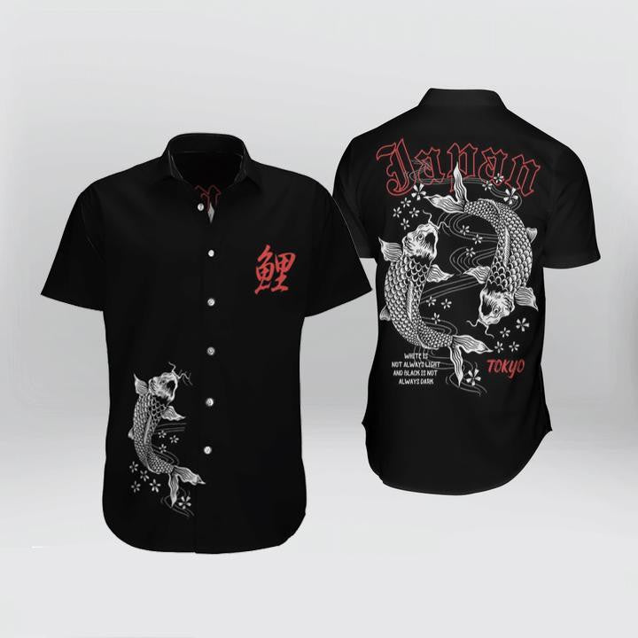 Japanese Koi Fish Sakura Japan Tokyo Pattern Hawaiian Shirt, Hawaiian Shirt Gift, Christmas Gift