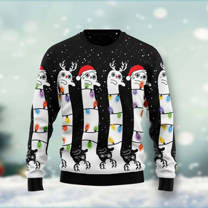 Cat unisex womens & mens, couples matching, friends, funny family ugly christmas holiday sweater gifts