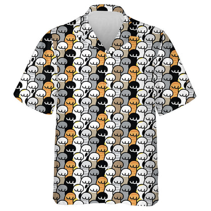 Lorg Cat Pór Peataí Cartún Doodle Léiriú Léine Haváís, Bronntanas Léine Haváíais, Bronntanas Nollag