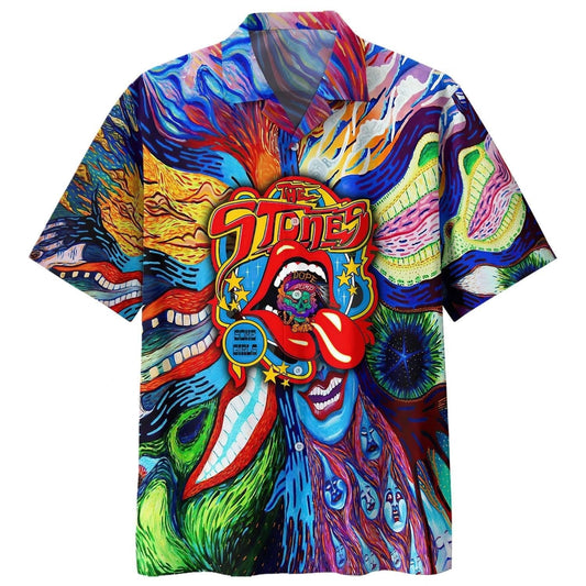 Hippie Mouth Colorful Watercolor Painting Hawaiian Shirt, Hawaiian For Gift