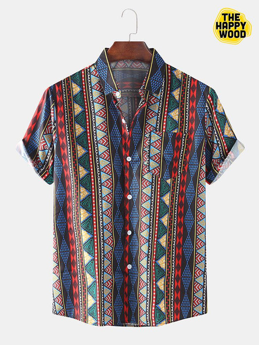 Ethnic Printed Hawaiian Hawaii Shirt_Hawaiian Shirt Gift, Christmas Gift