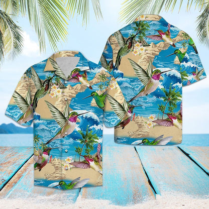 Beautiful Hummingbird Summer Vacation Pattern Hawaiian Shirt, Hawaiian For Gift