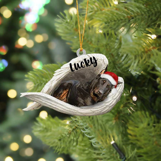 Beauceron Sleeping Angel Christmas Flat Acrylic Dog Ornament Memorial Dog Gift, Christmas Shape Ornament, Happy Christmas Ornament, Christmas Ornament Gift, Christmas Gift, Christmas Decoration