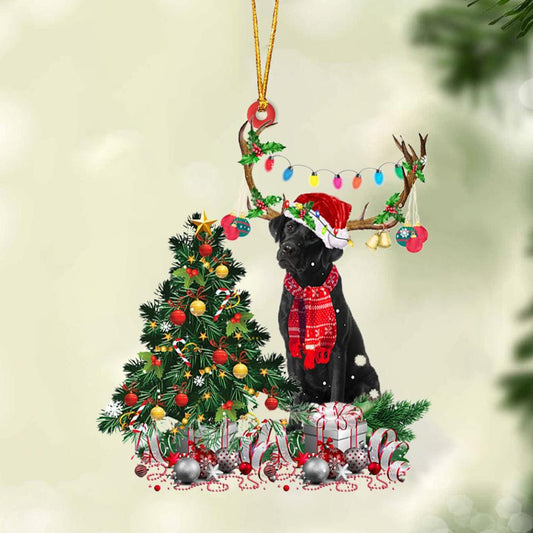 BLACK Labrador-Christmas Tree Gift Hanging Christmas Plastic Hanging Ornament, Christmas Ornament Gift, Christmas Gift, Christmas Decoration