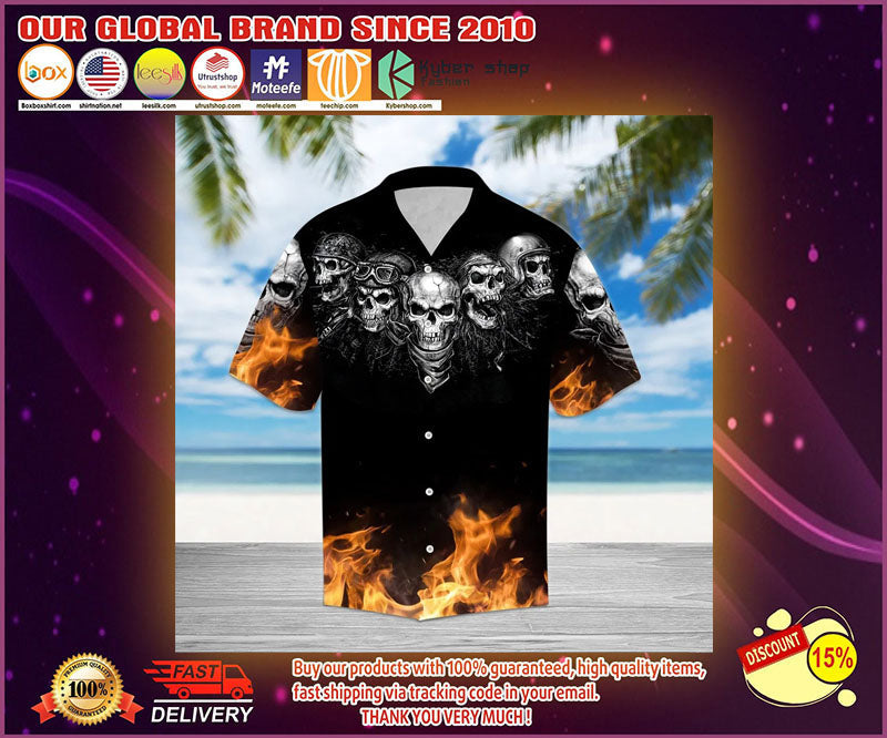 Skull Biker Hawaiian Shirt, Hawaiian Shirt Gift, Christmas Gift