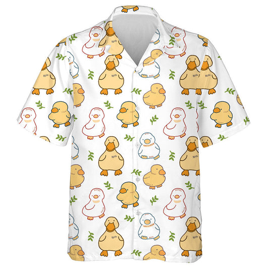 Hand Drawn Cartoon Baby Duck Design Hawaiian Shirt, Hawaiian Shirt Gift, Christmas Gift