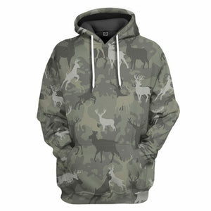 3D Deer Camo Custom Tshirt Hoodie Apparel