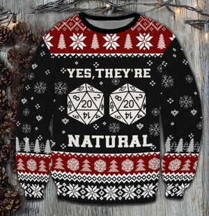 Dungeons & Dragons Dice Yes They Are Natural Ugly Christmas Sweater, Christmas Ugly Sweater,Christmas Gift,Gift Christmas 2022