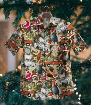 Funny Farm Animals On Christmas Day Design Hawaiian Shirt, Hawaiian Shirt Gift, Christmas Gift