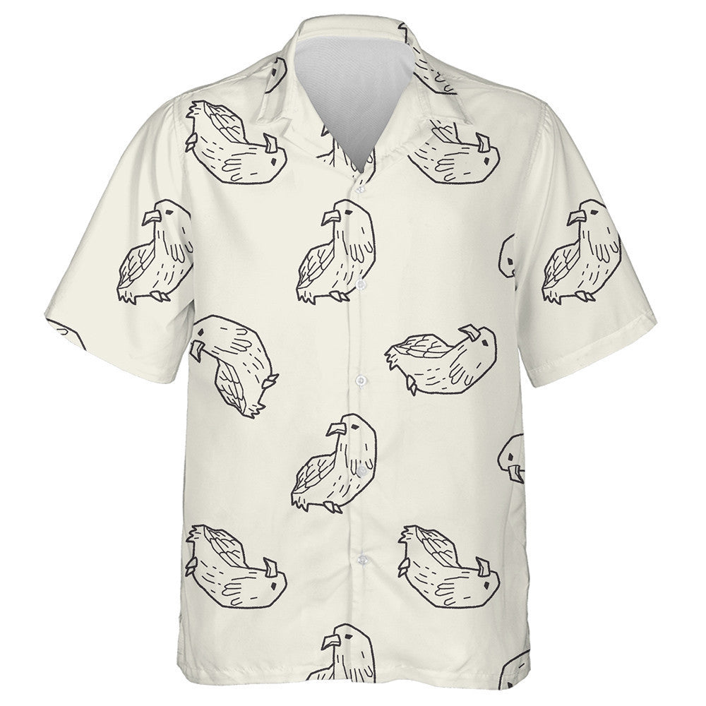 Funny Cute Little Eagle On Gray Background Hawaiian Shirt, Hawaiian Shirt Gift, Christmas Gift