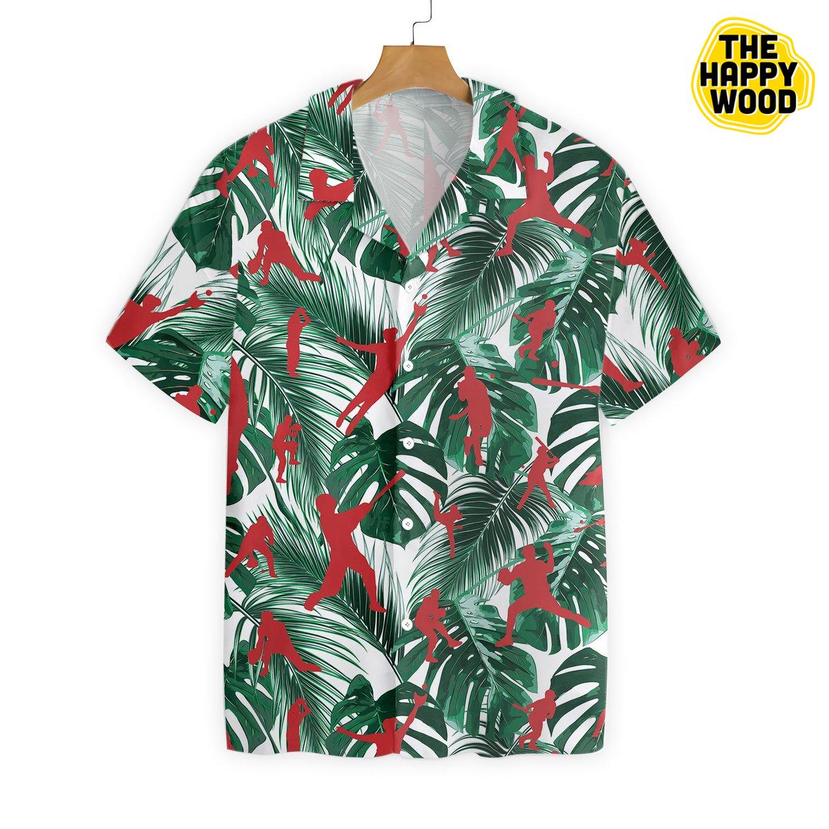 Baseball Tropical Hawaiian Hawaii Shirt,Hawaiian Shirt Gift, Christmas Gift