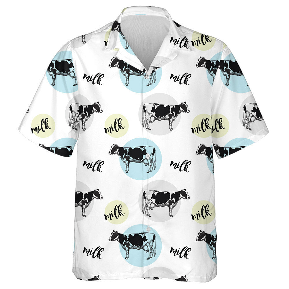 Cartoon Cows And Milk In Colorful Ball Hawaiian Shirt, Hawaiian Shirt Gift, Christmas Gift