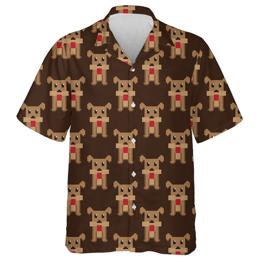 Pixel Art Dogs In Cartoon Background Hawaiian Shirt,Hawaiian Shirt Gift, Christmas Gift