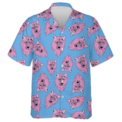 Cartoon Characters Pink Face Of Wolf Hawaiian Shirt, Hawaiian For Gift