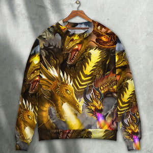 Dragon Gold Skull Lover Fight Art Style Ugly Christmas Sweater, Christmas Gift, Gift Christmas 2024