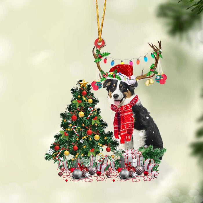 Australian Shepherd 2-Christmas Tree Gift Hanging Christmas Plastic Hanging Ornament, Christmas Ornament Gift, Christmas Gift, Christmas Decoration