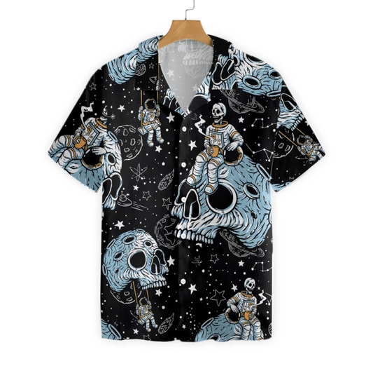 Lonely Skull Planet Outta Space Pattern Hawaiian Shirt,Hawaiian Shirt Gift, Christmas Gift