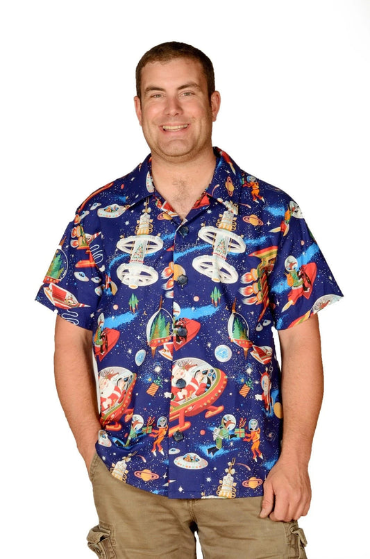 Santa In Space Christmas Design Hawaiian Shirt,Hawaiian Shirt Gift, Christmas Gift