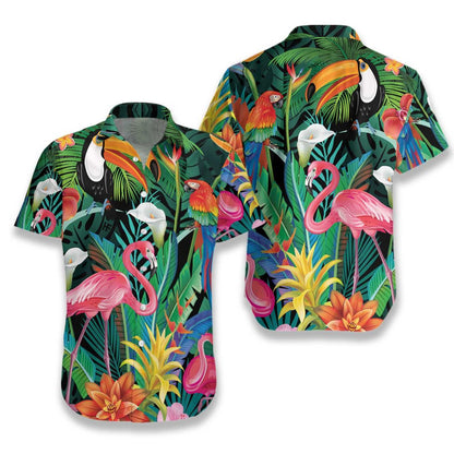 Léine Aloha Haváíais Flamingo Shorts Haváís Trá Muinchille Gearr, Bronntanas Léine Haváíais, Bronntanas Nollag