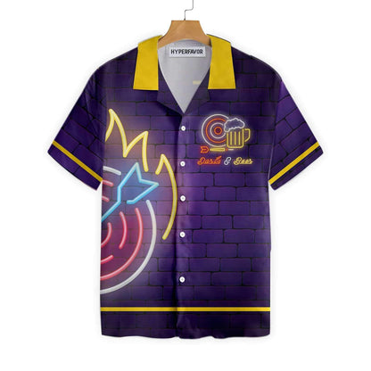 Blue Violet Background Dart Neon Cyper Hawaiian Shirt,Hawaiian Shirt Gift, Christmas Gift