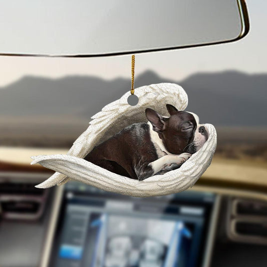 Boston terrier sleeping angel boston terrier lovers dog moms ornament, Christmas Decoration