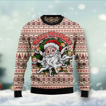 Funny Santa Claus Release the Kringle Ugly Christmas Sweater,Christmas Ugly Sweater,Christmas Gift,Gift Christmas 2024