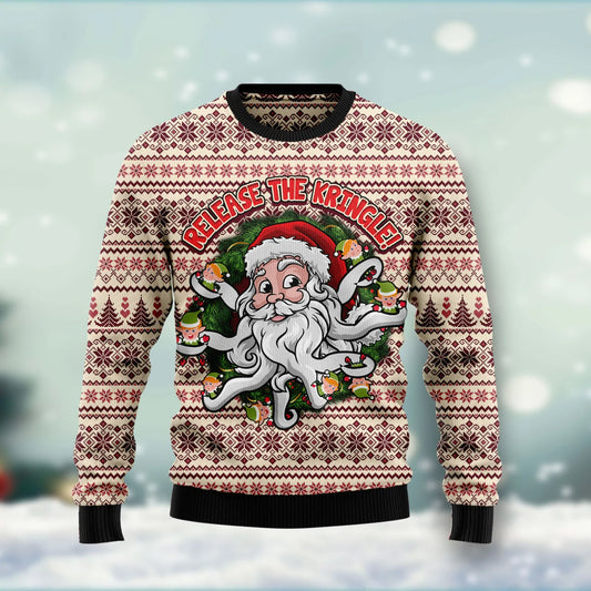 Funny Santa Claus Release the Kringle Ugly Christmas Sweater,Christmas Ugly Sweater,Christmas Gift,Gift Christmas 2024