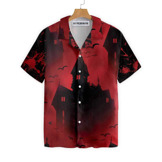 Scary Vampire Castle Halloween Dramatic Hawaiian Shirt,Hawaiian Shirt Gift, Christmas Gift