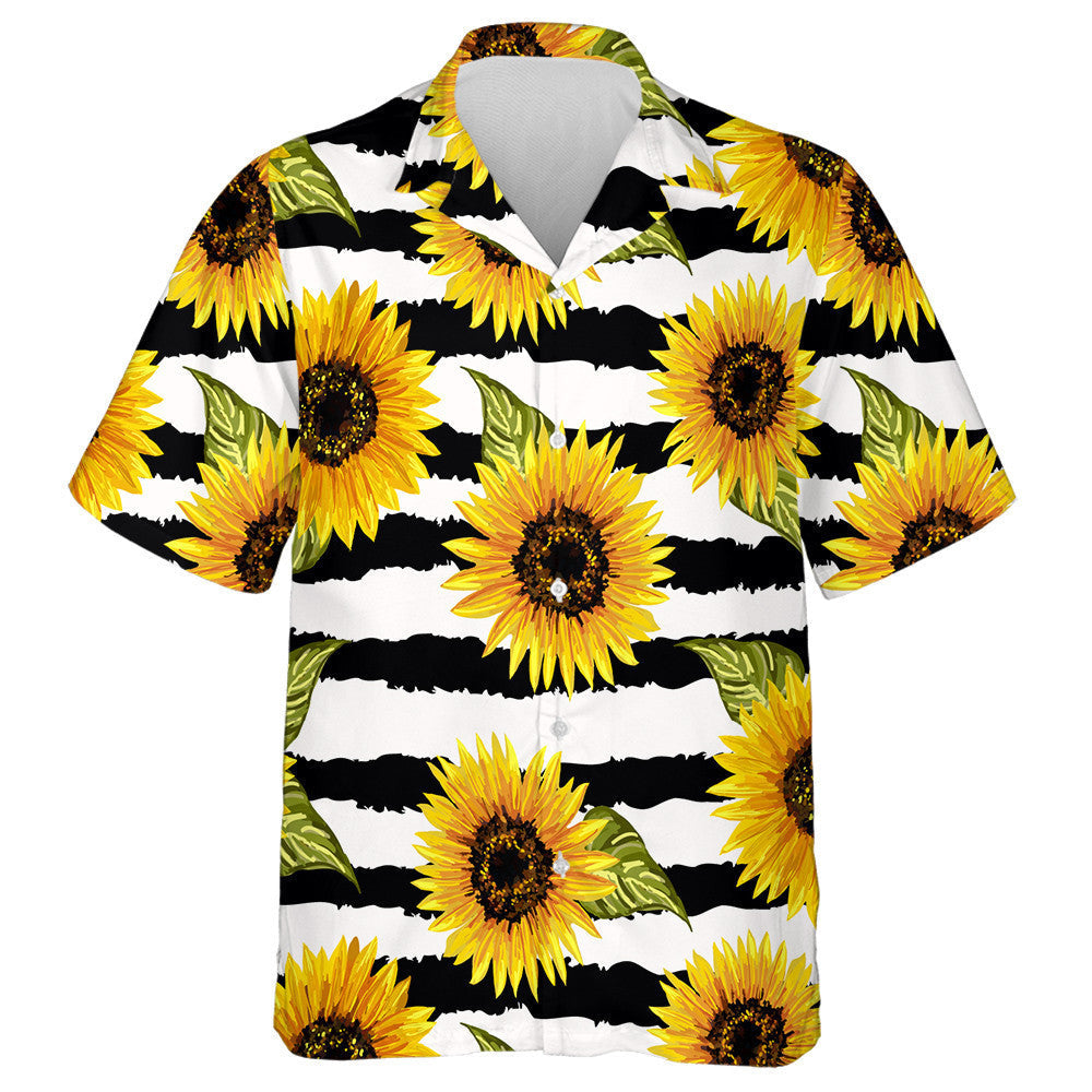 Lusanna Gréine Seanréidh Agus Duilleoga ar Léine Haváí Stráice Dubh Teibí, Bronntanas Léine Haváís, Bronntanas Nollag