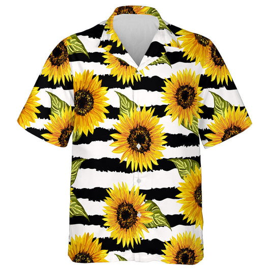 Lusanna Gréine Seanréidh Agus Duilleoga ar Léine Haváí Stráice Dubh Teibí, Bronntanas Léine Haváís, Bronntanas Nollag