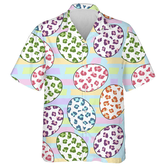 Wild Animals Leopard With Easter Eggs Hawaiian Shirt, Hwaiian For Gift