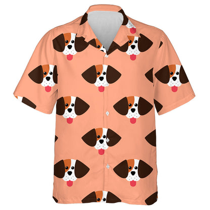Cute Beagle Puppy Head Hand Draw Hawaiian Shirt, Hawaiian Shirt Gift, Christmas Gift