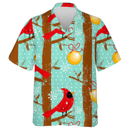 Beautiful Red Cardinal Bird And Ball Hawaiian Shirt, Hawaiian For Gift