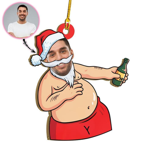 Custom Face Christmas Santa Custom Ornament, Christmas Gift, Christmas Decoration
