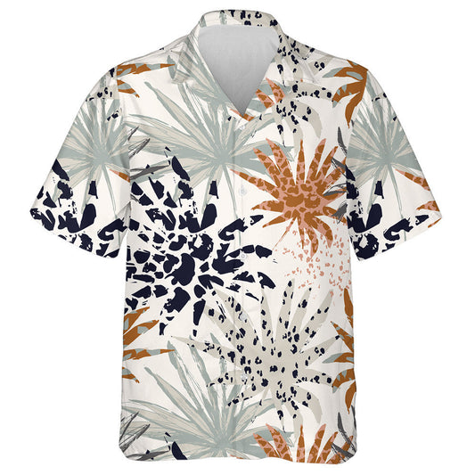 Duilleoga pailme teibí arna líonadh le Léine Haváís Craiceann Liopard, Bronntanas Léine Haváís, Bronntanas Nollag