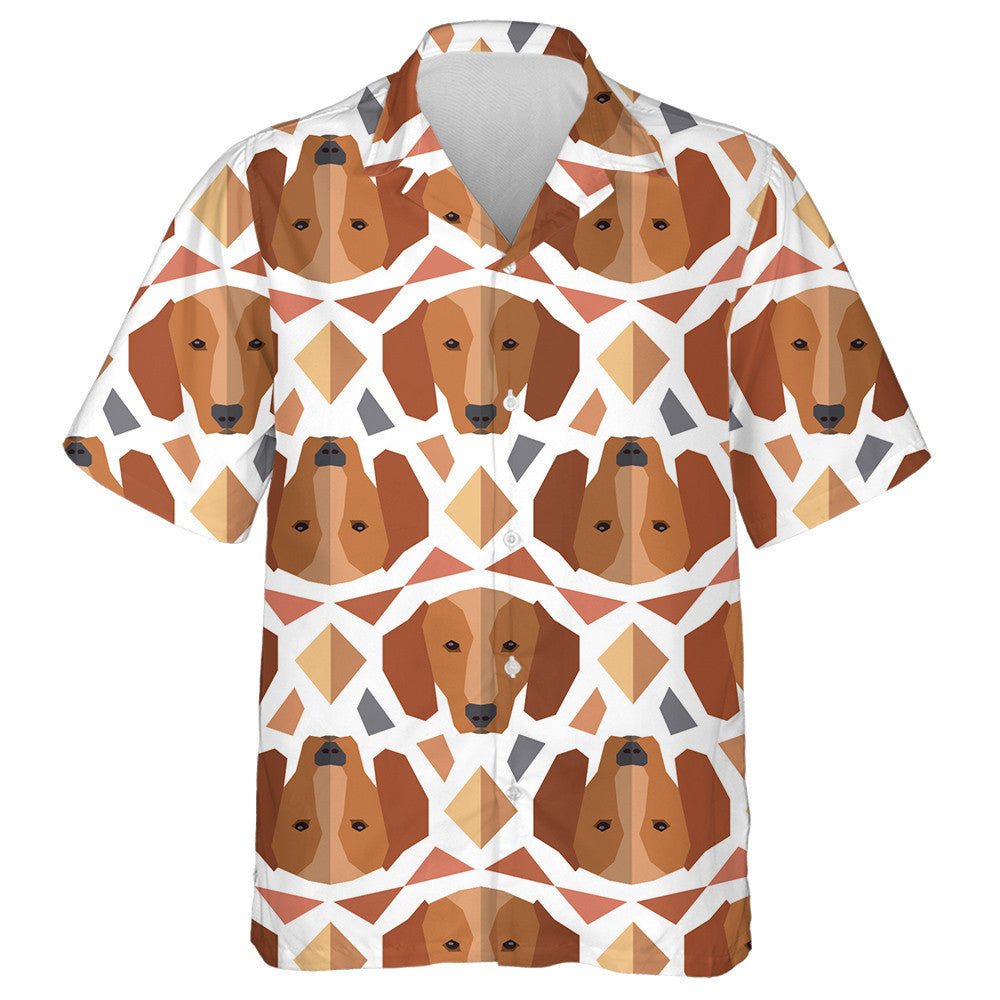 Theme Polygonal With Face Of Dachshund Hawaiian Shirt,Hawaiian Shirt Gift, Christmas Gift