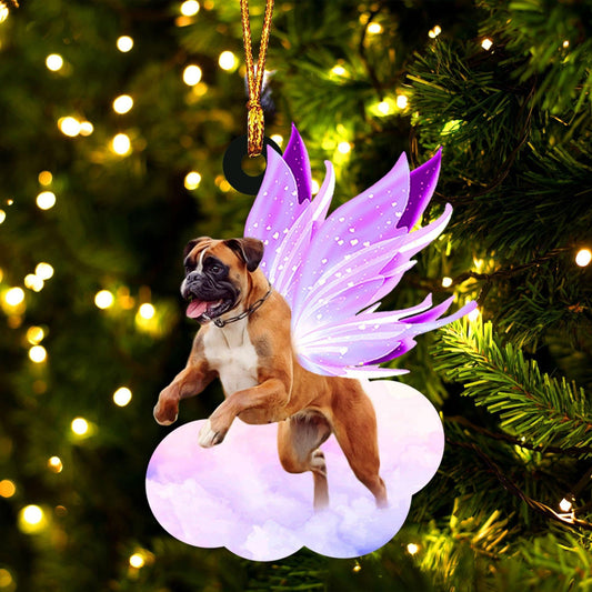 Boxer and wings gift for her gift for him gift for Boxer lover ornament, Christmas Ornament Gift, Christmas Gift, Christmas Decoration