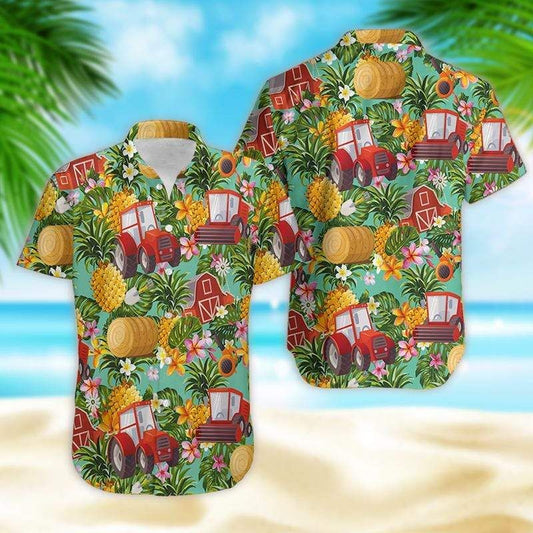 Farmer Pineapple Tropical Hawaiian Aloha Shirts_Hawaiian Shirt Gift, Christmas Gift