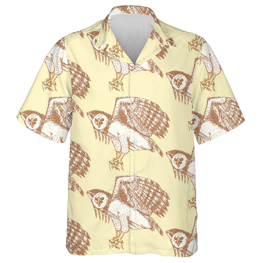 Sketch Harpia Eagle Head In Vintage Style Hawaiian Shirt, Hawaiian Shirt Gift, Christmas Gift