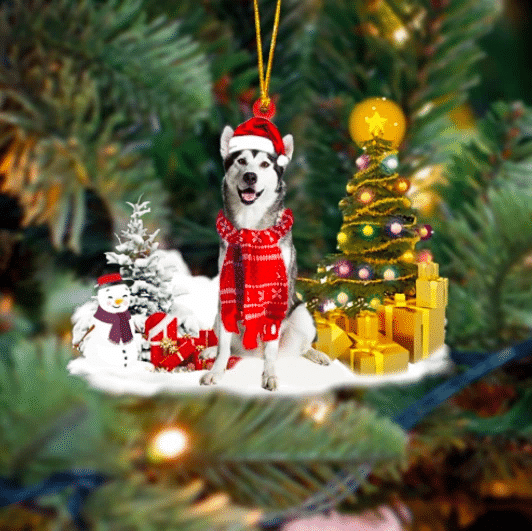 Alaskan Malamute Christmas Ornament, Christmas Ornament Gift, Christmas Gift, Christmas Decoration