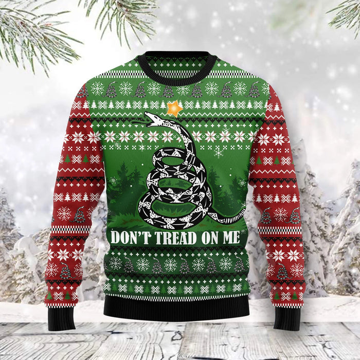 Snake Don't Tread On Me unisex womens & mens, couples matching, friends, funny family ugly christmas holiday sweater gifts,Christmas Ugly Sweater