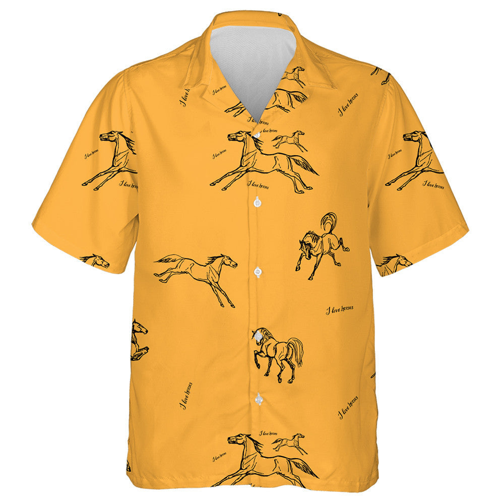 Imlíne Dubh Ar Chapall Rith Ar Chúlra Datha Léine Haváís, Bronntanas Léine Haváíais, Bronntanas Nollag