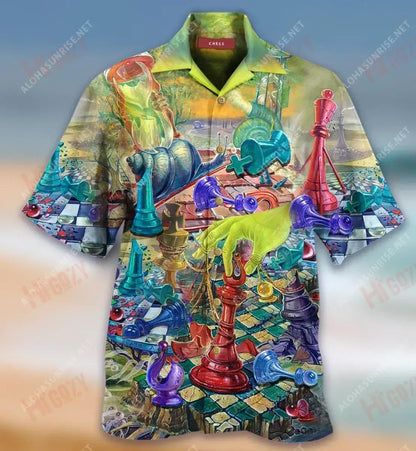 Magical Chess World Short Hawaiian Shirt Summer Hawaiian T Shirts Tactical Hawaiian Shirt Hawaiian Shirt Pattern, Hawaiian Shirt Gift, Christmas Gift