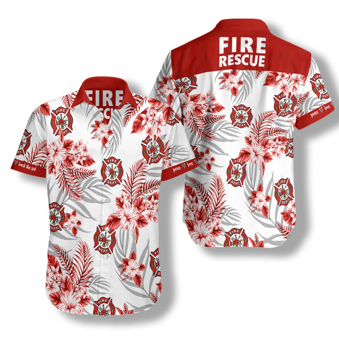 Firefighter Fire Rescue Hawaiian Shirt , Hawaiian Shirt Gift, Christmas Gift