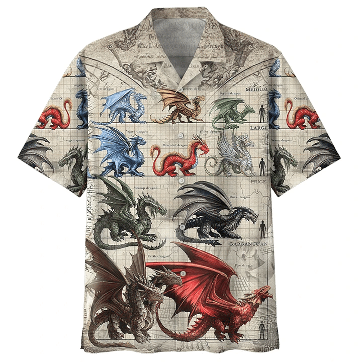 Amazing Original Dragons Background Hawaiian Shirt, Hawaiian For Gift