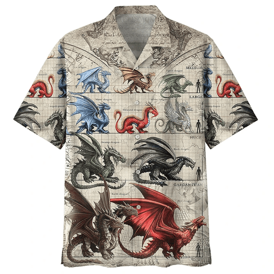 Amazing Original Dragons Background Hawaiian Shirt, Hawaiian For Gift