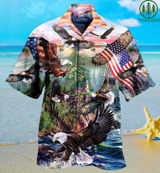 Eagle spirit of America Hawaiian Shirt_Hawaiian Shirt Gift, Christmas Gift