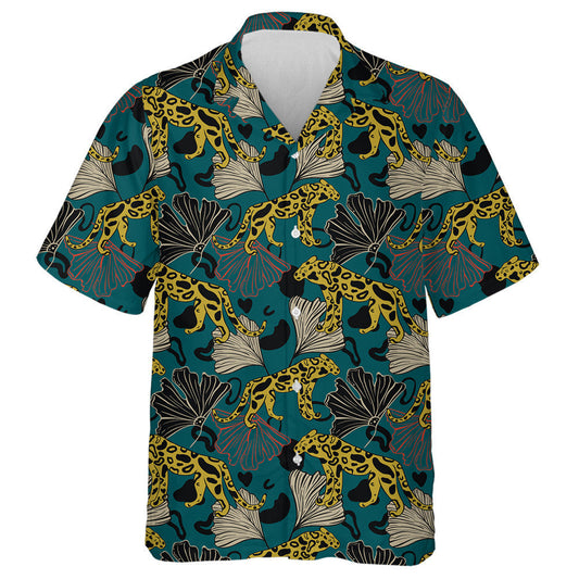 Tropical With Gold Leopard At East Style Hawaiian Shirt, Hawaiian Shirt Gift, Christmas Gift