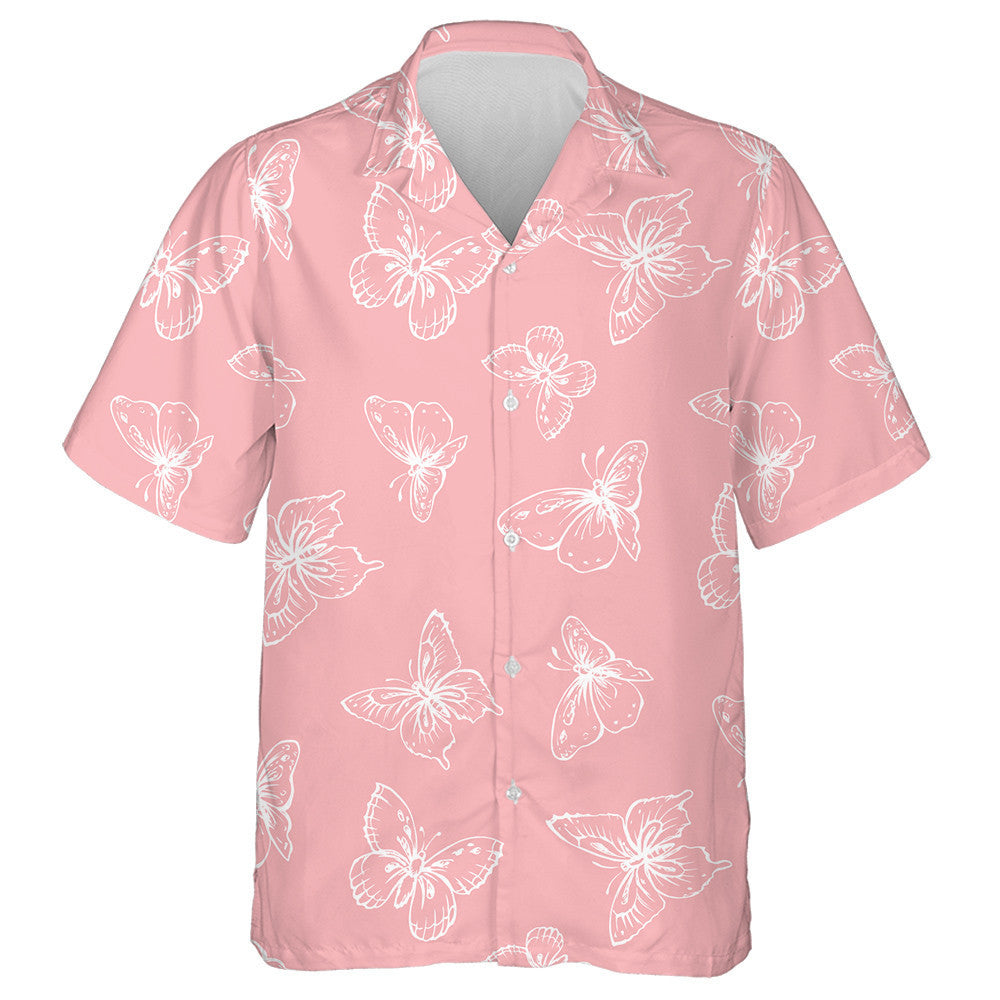 Féileacán Eitilte Fiáin Mhór gleoite Ar Léine Haváí Mheanúil Magenta, Bronntanas Léine Haváíais, Bronntanas Nollag